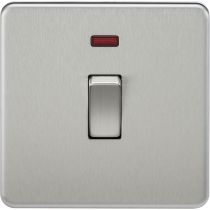 MLA Screwless 20A 1G DP Switch with Neon - Brushed Chrome