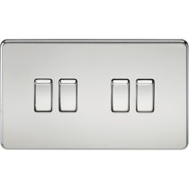 MLA Screwless 10AX 4G 2-Way Switch - Polished Chrome
