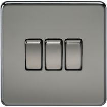 MLA Screwless 10AX 3G 2-Way Switch - Black Nickel