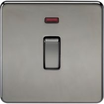 MLA Screwless 20A 1G DP Switch with Neon - Black Nickel