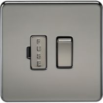 MLA Screwless 13A Switched Fused Spur Unit - Black Nickel