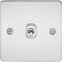 MLA Flat Plate 10AX 1G 2 Way Toggle Switch - Polished Chrome