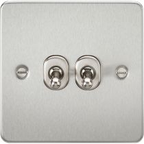 MLA Flat Plate 10AX 2G 2-way toggle switch - brushed chrome