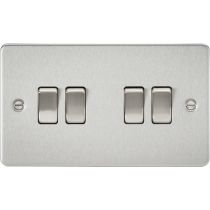 MLA Flat plate 10AX 4G 2-way switch - brushed chrome