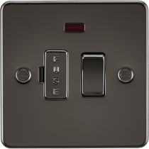 MLA Flat Plate 13A switched fused spur unit with neon - gunmetal