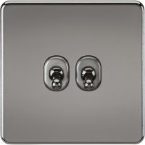 MLA Screwless 10AX 2G 2-Way Toggle Switch - Black Nickel
