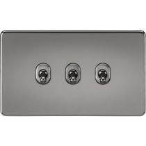 MLA Screwless 10AX 3G 2-Way Toggle Switch - Black Nickel