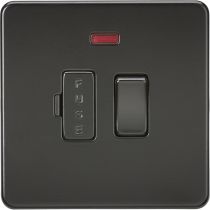 MLA Screwless 13A Switched Fused Spur Unit with Neon - Matt Black