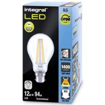 Integral LED 12W Filament GLS/A67 2700K B22