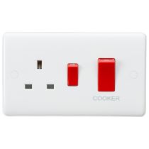 Knightsbridge 45A DP Switch & 13A Socket - Red Rocker