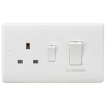 Knightsbridge 45A DP Switch & 13A Socket - White Rocker