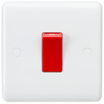 Knightsbridge 45A DP Switch (1G size) - Red Rocker