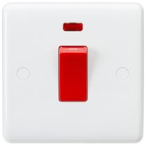 Knightsbridge 45A DP Switch with Neon (1G size) - Red Rocker