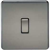 Knightsbridge Screwless 10AX 1G 2-Way Switch - Black Nickel