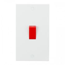 ML Knightsbridge SN8340 Square Edge White Plastic Cooker Connection Unit Plate 45A