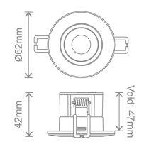 Kosnic Mauna 4W Mini Fire Rated LED Downlight CCT Selectable