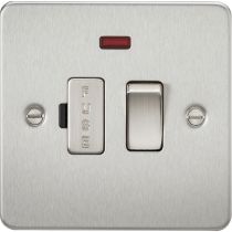 MLA Flat Plate 13A switched fused spur unit with neon - brushed chrome