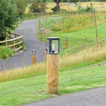 Lumena 800mm Radiata Edisol Pro-Solar Timber Path Light Black (3000K) Warm White