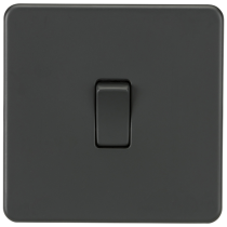ML Accessories Anthracite 1 Gang 20A DP Screwless Switch