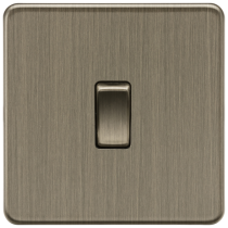 ML Accessories Antique Brass 1 Gang 20A DP Screwless Switch