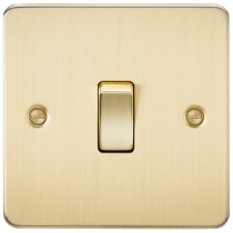 ML Accessories Brushed Brass 1 Gang 20A DP Flat Plate Switch