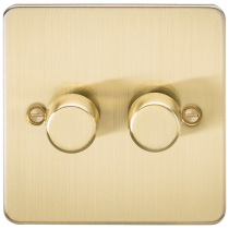 ML Accessories Brushed Brass 2 Gang 2-Way 10-200W (5-150W LED) Intelligent Dimmer