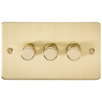 ML Accessories Brushed Brass 3 Gang 2-Way 10-200W (5-150W LED) Intelligent Dimmer