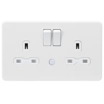 MLA 2 Gang Brushed White With Built In Night Light