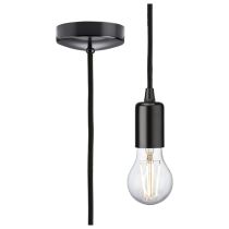 MLA Knightsbridge 1.8M E27 Contemporary Pendant Set  Matt Black