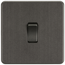 MLA Knightsbridge Screwless Smoked Bronze 1 Gang 2-Way Switch