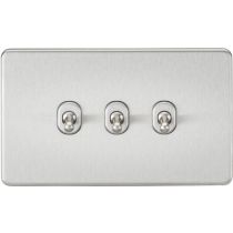 MLA Screwless 10AX 3G 2-Way Toggle Switch - Brushed Chrome