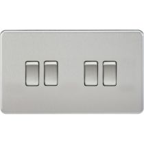 MLA Screwless 10AX 4G 2-Way Switch - Brushed Chrome
