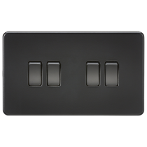 MLA Screwless 10AX 4G 2-Way Switch - Matt Black 