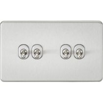 MLA Screwless 10AX 4G 2-Way Toggle Switch - Brushed Chrome