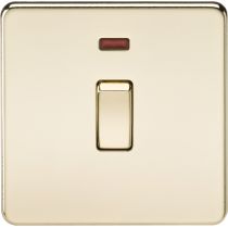 MLA Screwless 20A 1G DP Switch with Neon - Polished Brass