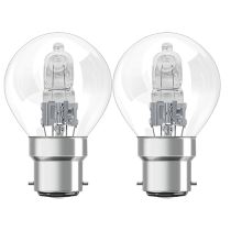 Osram Classic 30W Halogen Golfball Bulb BC/B22 3000K Twin Pack