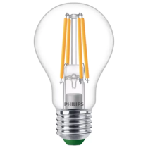 Philips Master Ultra Efficient LED 7.3W E27 Filament GLS Bulb Cool White on a white background