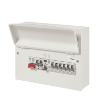 MK Sentry 8 Way Metal Split Consumer Unit 1 x 63A RCDs c/w 6 MCB's + 2 RCBO's