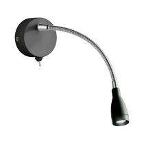 Searchlight 9917BK Flexy 1W Chrome and Matt Black 6500K LED Wall / Reading Light