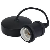 Selectric 6 Inch E27 Vintage Decorative Pendant Set Matt Black