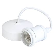 Selectric 6 Inch E27 Vintage Decorative Pendant Set Matt White