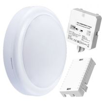 Signify Ecolink Multi Lumen CCT LED IP65 Bulkhead with Emergency & Microwave Sensor Add-on
