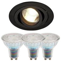 SLV Tria Black Tiltable Downlight and Bell Halo GU10 Bundle