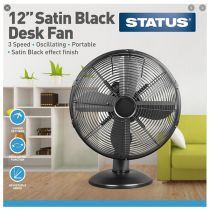 Status 12 Inch Desk Fan Satin Black 