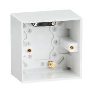 ML Knightsbridge SN1610 Square Edge White Single 1 Gang 47mm Pattress Box with Earth Terminal