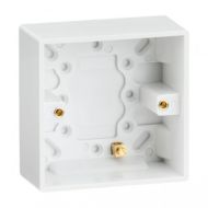 ML Knightsbridge SN1700 Square Edge White Single 1 Gang 35mm Pattress Box with Earth Terminal