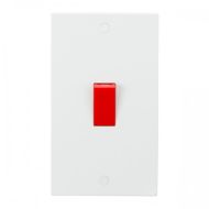 ML Knightsbridge SN8340 Square Edge White Plastic Cooker Connection Unit Plate 45A