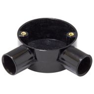 PVC Conduit Angle Box - 20mm Black