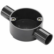 PVC Conduit Through Box - 20mm Black 