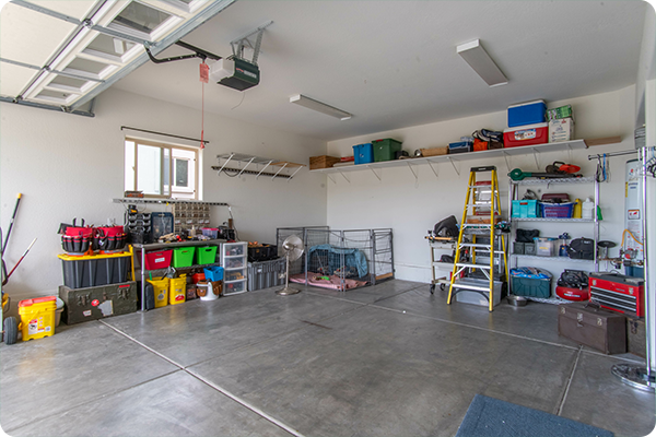 garage using led non-corrosive battens in the ceiling